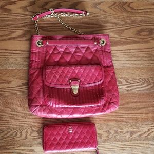 Coach leather handbag and wallet